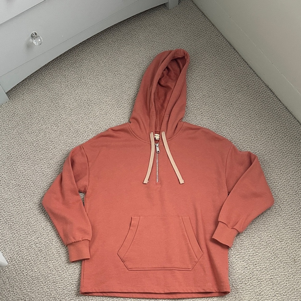 Madewell 1/4 Zip Hoodie with Front Pocket, size xs